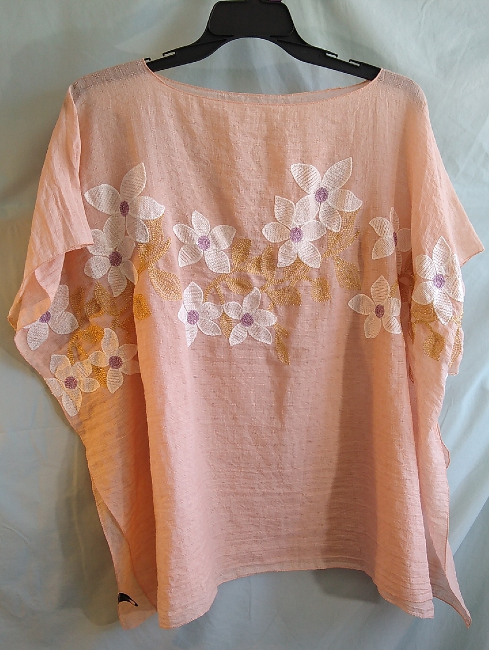 Memories XL-1X Peach Floral Embroidered Women’s Top
